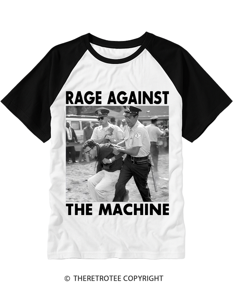 TheRetroTee Vintage Bernie Sanders Fight The Power Style 1990s Raglan Baseball T-Shirt