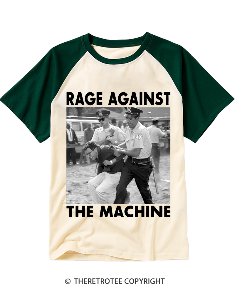 TheRetroTee Vintage Bernie Sanders Fight The Power Style 1990s Raglan Baseball T-Shirt