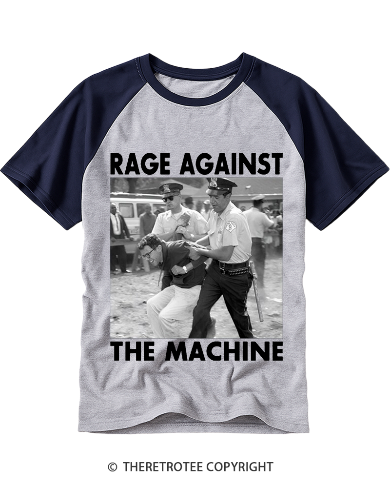 TheRetroTee Vintage Bernie Sanders Fight The Power Style 1990s Raglan Baseball T-Shirt