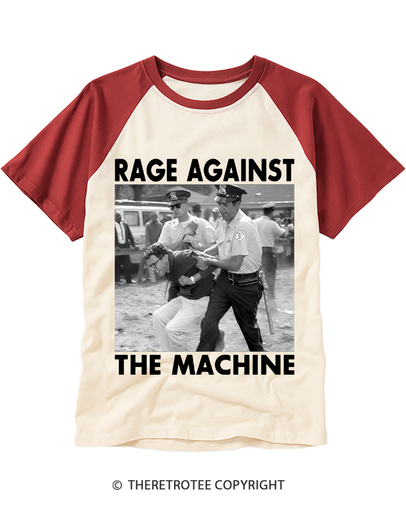 TheRetroTee Vintage Bernie Sanders Fight The Power Style 1990s Raglan Baseball T-Shirt