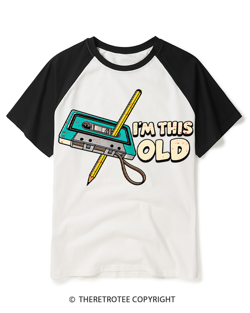 TheRetroTee I’m This Old 1980s Raglan Baseball T-Shirt