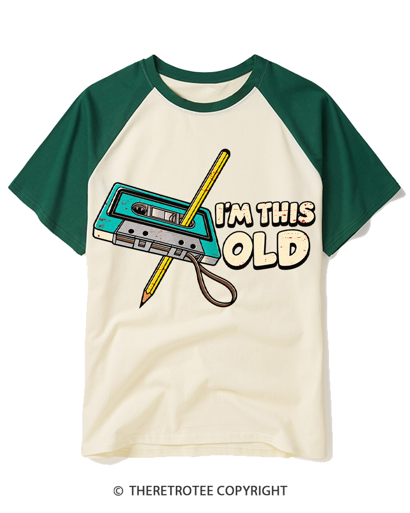 TheRetroTee I’m This Old 1980s Raglan Baseball T-Shirt