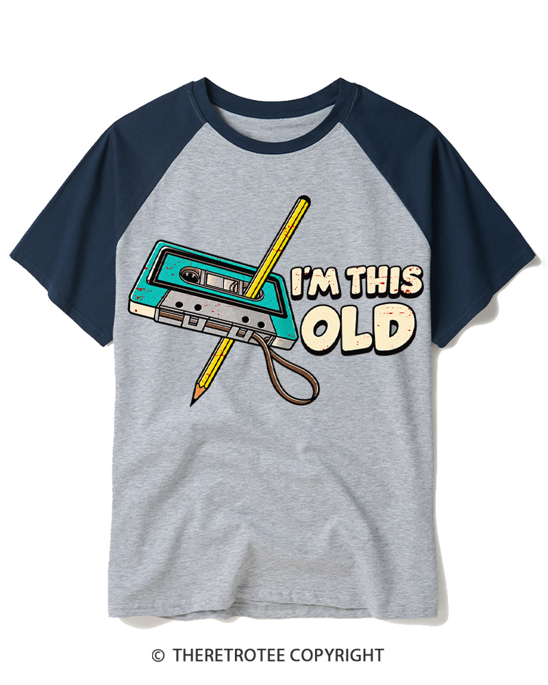TheRetroTee I’m This Old 1980s Raglan Baseball T-Shirt