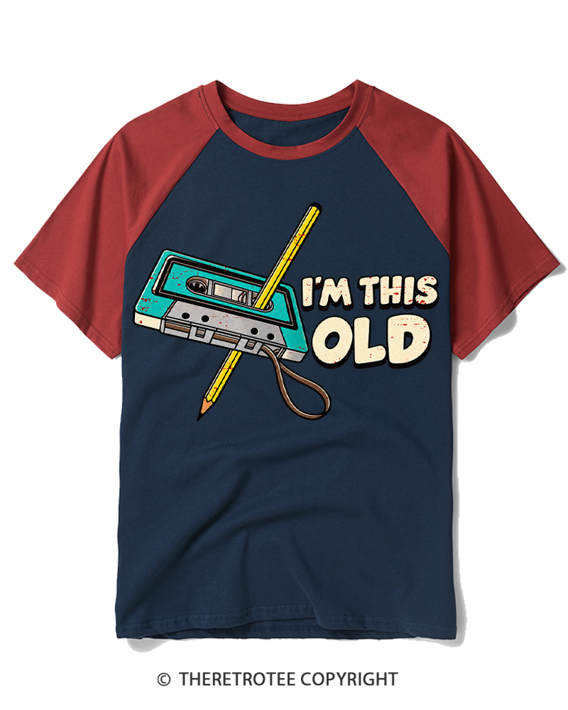 TheRetroTee I’m This Old 1980s Raglan Baseball T-Shirt
