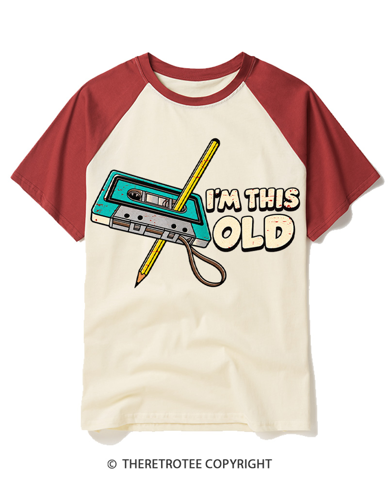 TheRetroTee I’m This Old 1980s Raglan Baseball T-Shirt