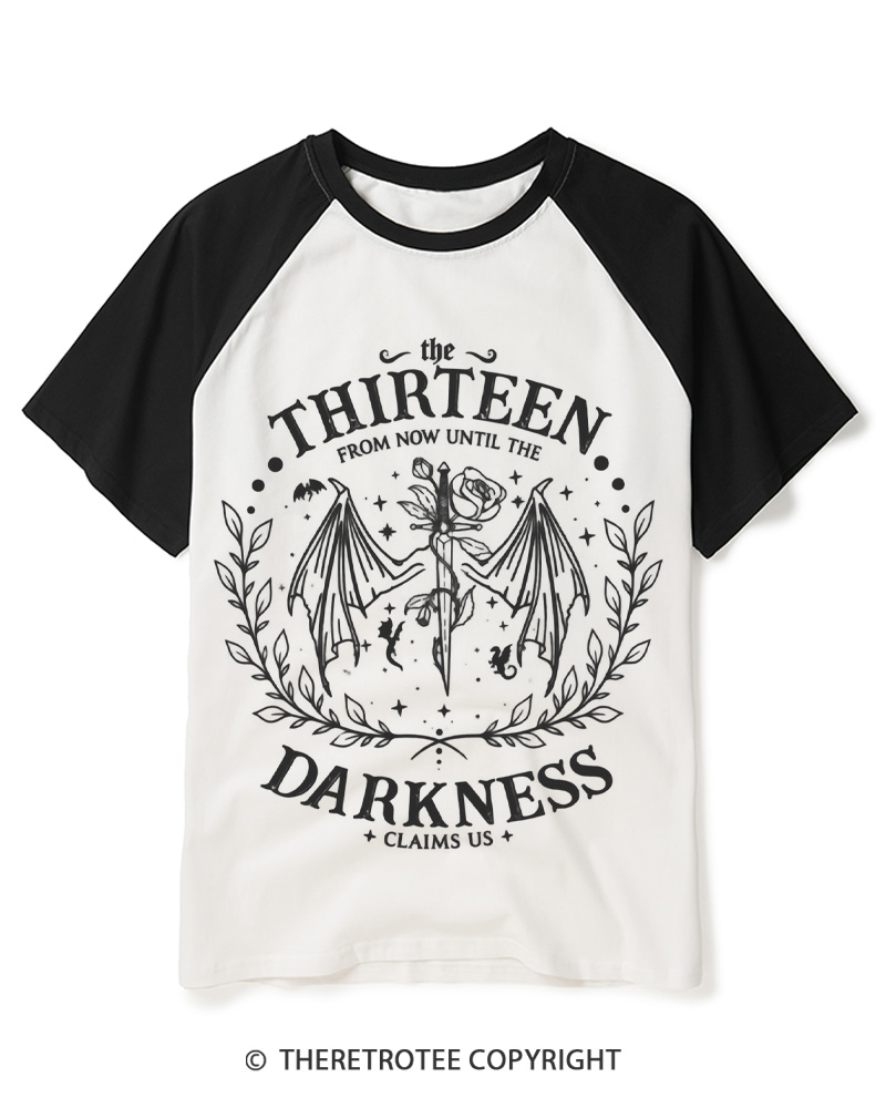 TheRetroTee From Now Until The Darkness Vintage Raglan Baseball T-Shirt