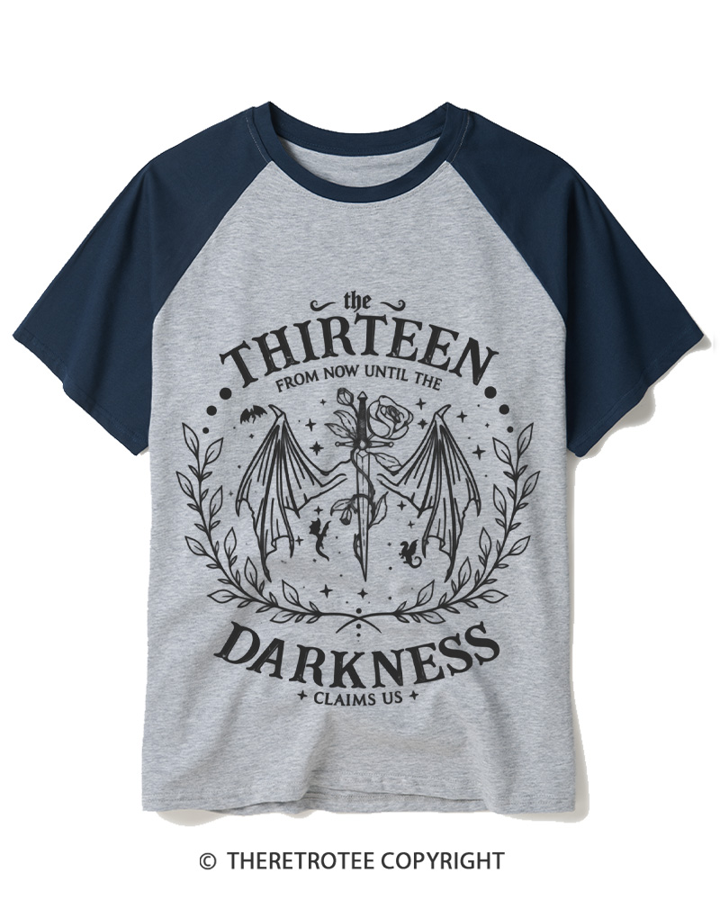 TheRetroTee From Now Until The Darkness Vintage Raglan Baseball T-Shirt