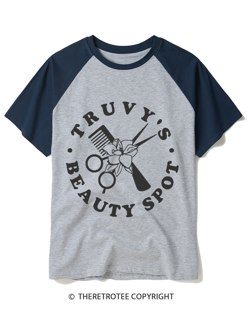 TheRetroTee Beauty Spot 1980s Raglan Baseball T-Shirt