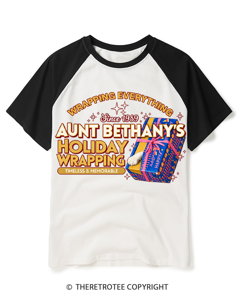 TheRetroTee Wrapping Everything 1980s Raglan Baseball T-Shirt