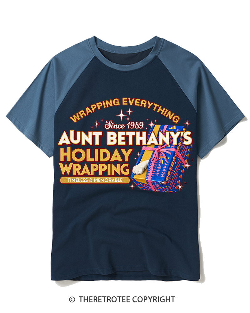 TheRetroTee Wrapping Everything 1980s Raglan Baseball T-Shirt