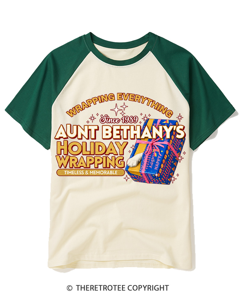 TheRetroTee Wrapping Everything 1980s Raglan Baseball T-Shirt