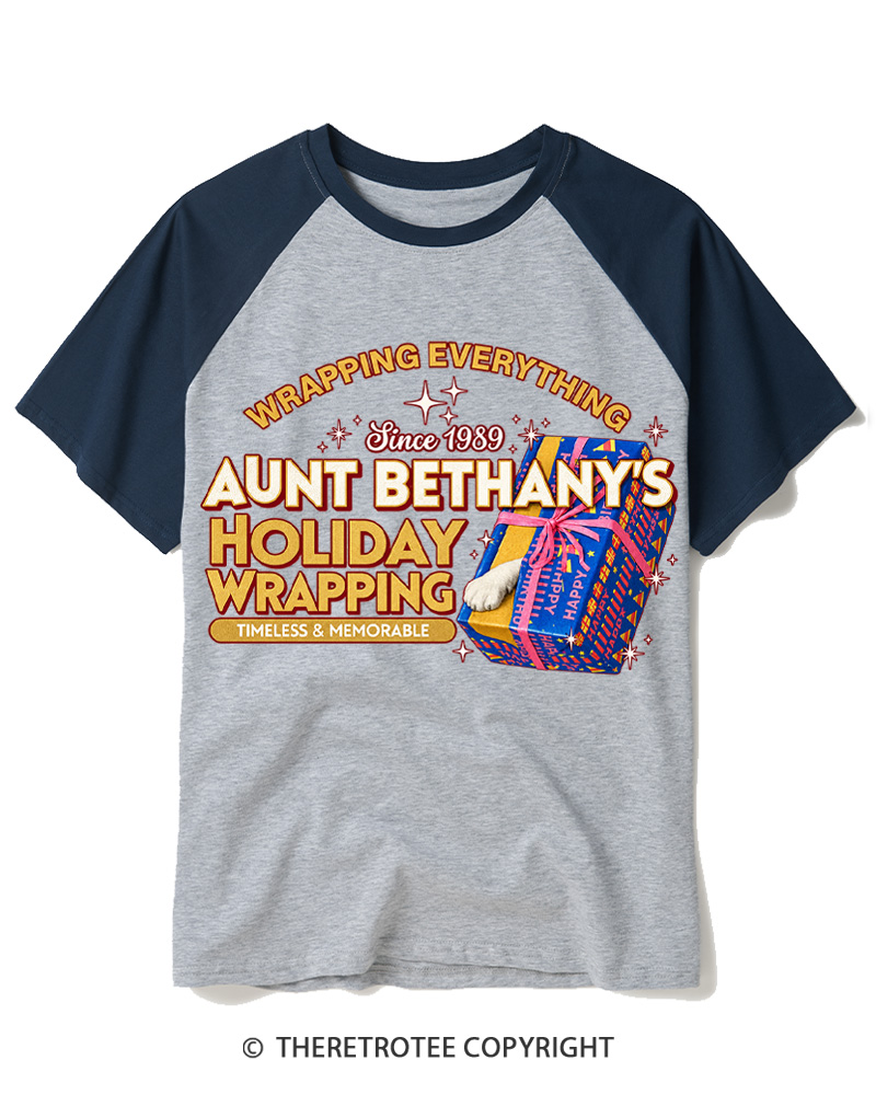 TheRetroTee Wrapping Everything 1980s Raglan Baseball T-Shirt