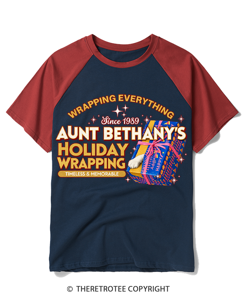 TheRetroTee Wrapping Everything 1980s Raglan Baseball T-Shirt