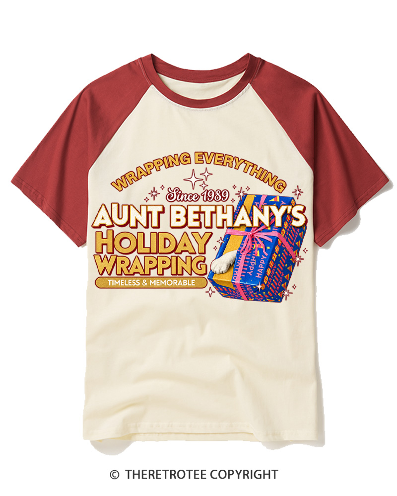 TheRetroTee Wrapping Everything 1980s Raglan Baseball T-Shirt