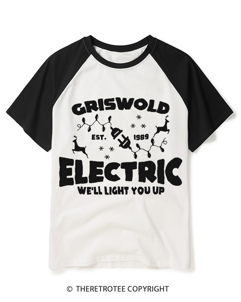 TheRetroTee We’ll Light You Up 1980s Raglan Baseball T-Shirt