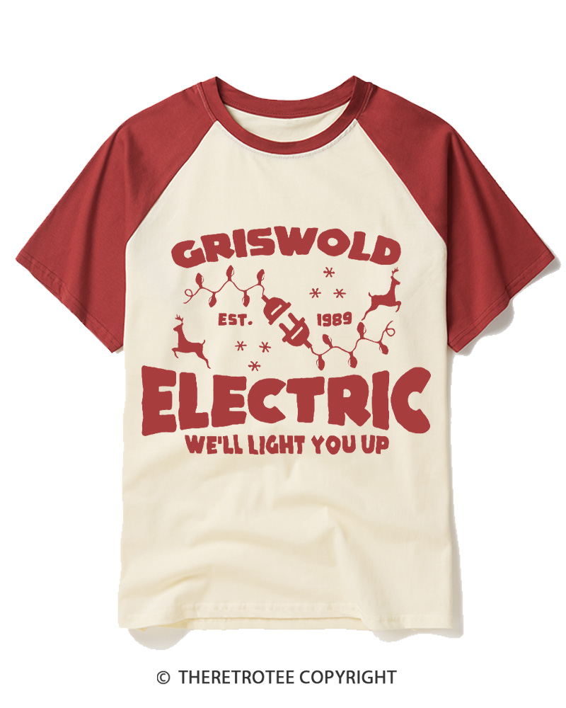 TheRetroTee We’ll Light You Up 1980s Raglan Baseball T-Shirt