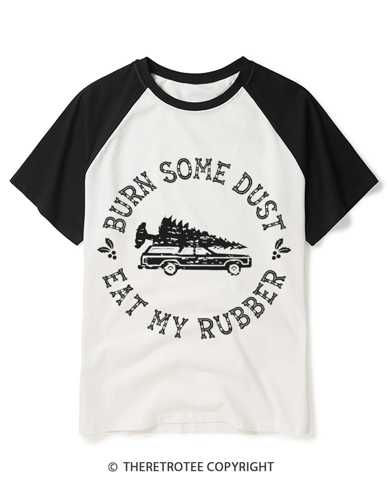 TheRetroTee Burn Some Dust 1980s Raglan Baseball T-Shirt