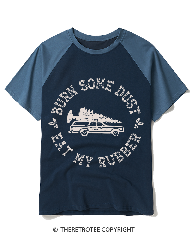 TheRetroTee Burn Some Dust 1980s Raglan Baseball T-Shirt