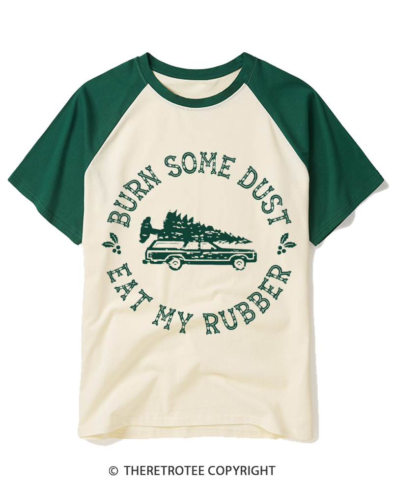 TheRetroTee Burn Some Dust 1980s Raglan Baseball T-Shirt