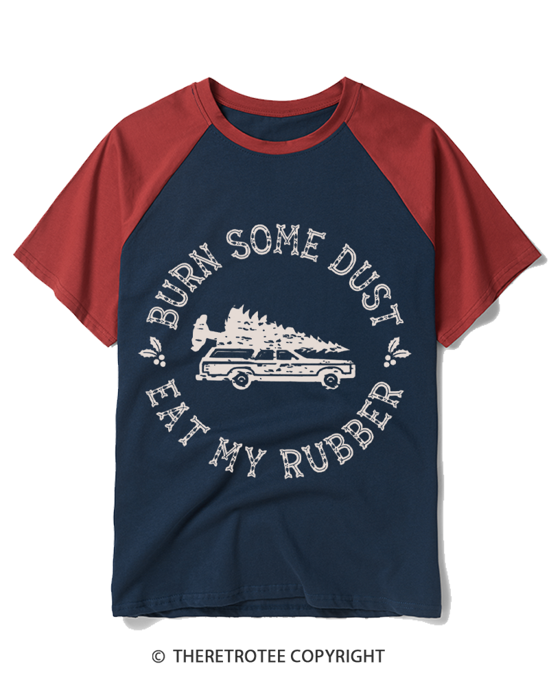 TheRetroTee Burn Some Dust 1980s Raglan Baseball T-Shirt