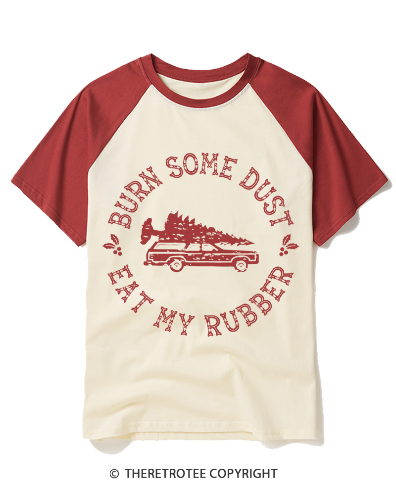 TheRetroTee Burn Some Dust 1980s Raglan Baseball T-Shirt