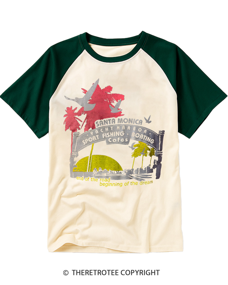 TheRetroTee Original 66 End Of The Trail Vintage Graphic Raglan Baseball T-Shirt