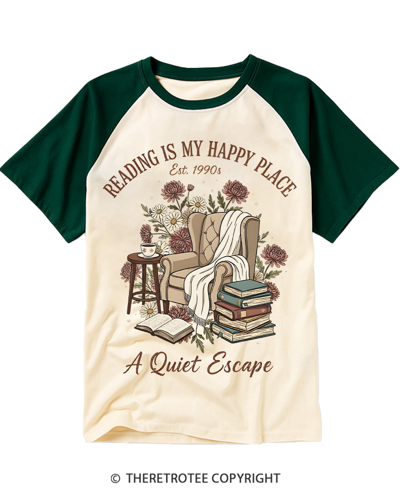 TheRetroTee Reading Is My Happy Place