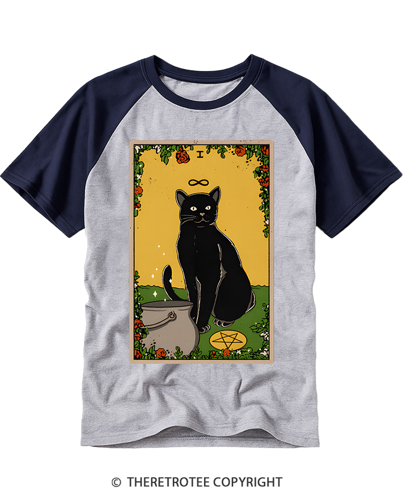 TheRetroTee Salem The Cat Vintage Graphic Raglan Baseball T-Shirt