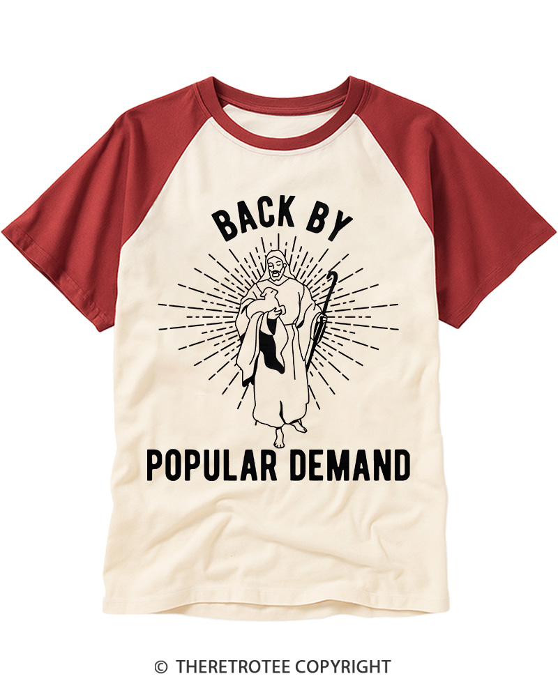 TheRetroTee Back by Popular Demand Vintage Graphic Raglan Baseball T-Shirt