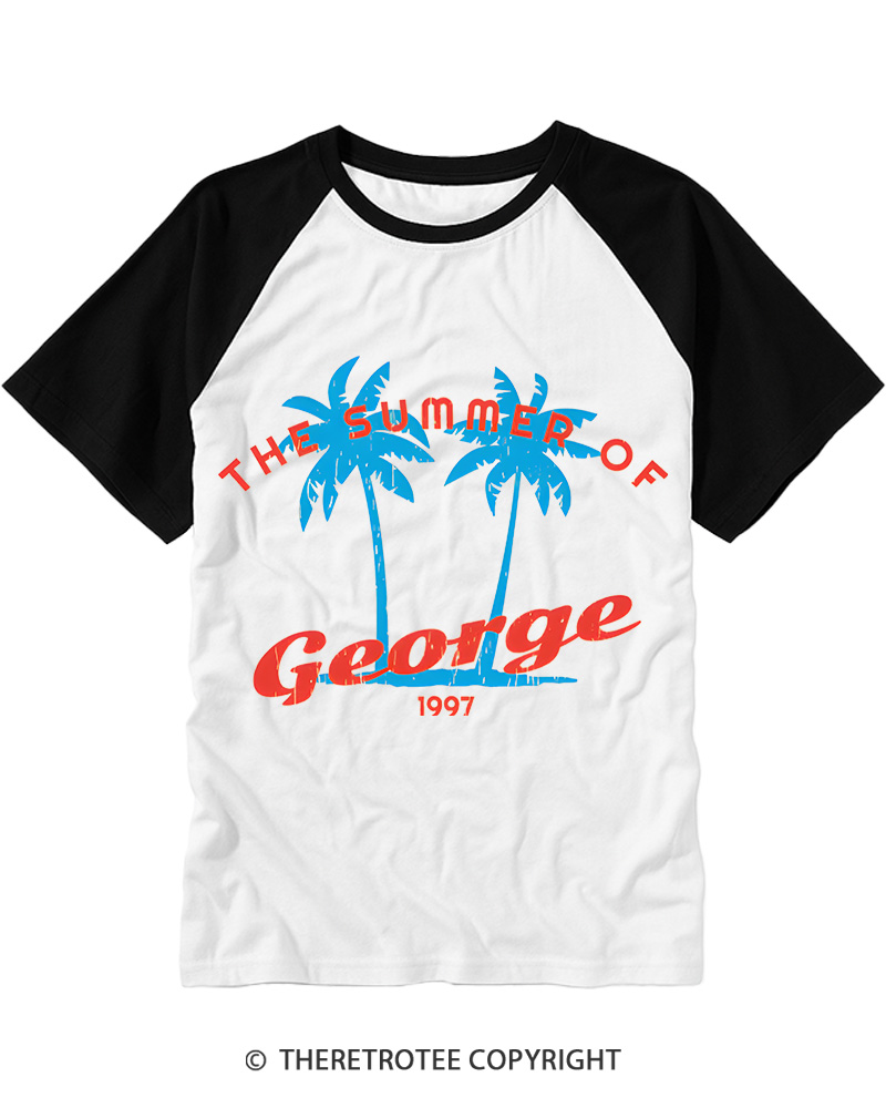 TheRetroTee The Summer of George Vintage Graphic Raglan Baseball T-Shirt