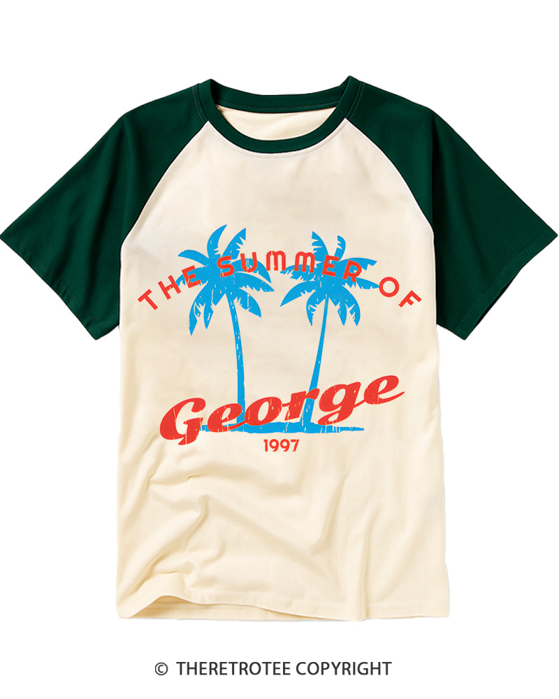 TheRetroTee The Summer of George Vintage Graphic Raglan Baseball T-Shirt