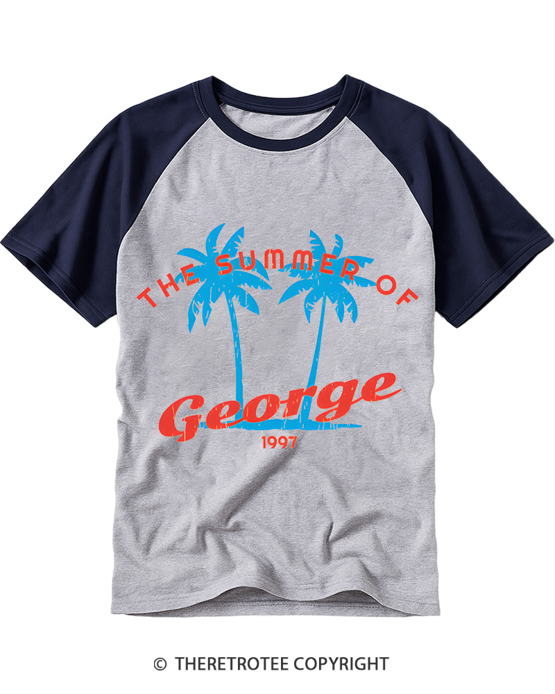 TheRetroTee The Summer of George Vintage Graphic Raglan Baseball T-Shirt