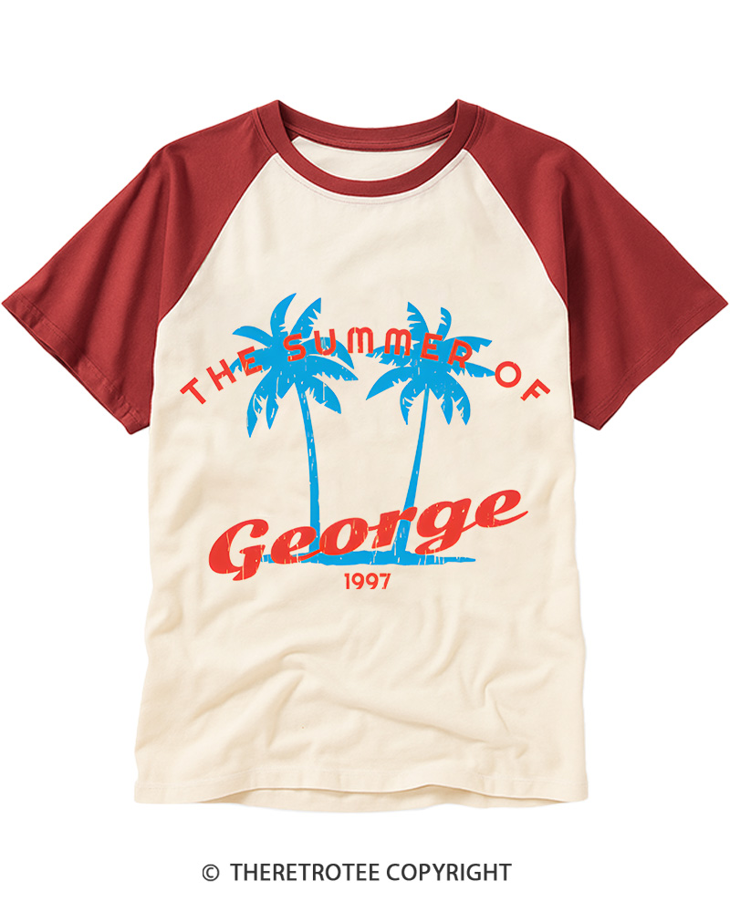 TheRetroTee The Summer of George Vintage Graphic Raglan Baseball T-Shirt
