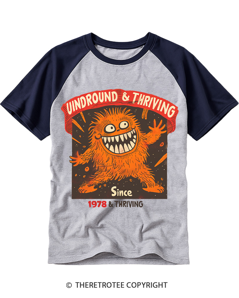 TheRetroTee Since 1978 Still Thriving Monster Raglan Baseball T-Shirt