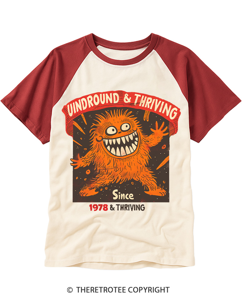 TheRetroTee Since 1978 Still Thriving Monster Raglan Baseball T-Shirt