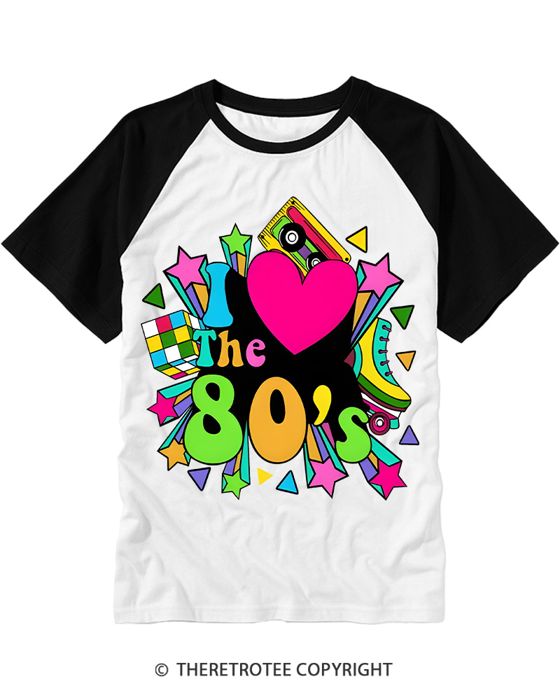 TheRetroTee 1980s Party Raglan Baseball T-Shirt