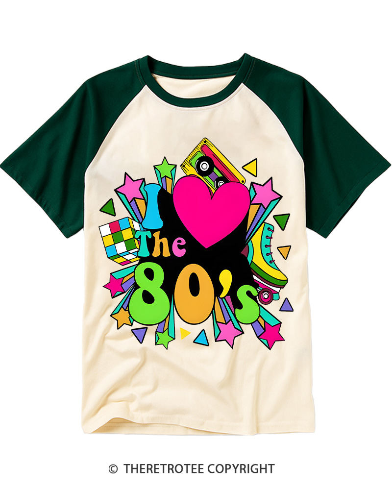TheRetroTee 1980s Party Raglan Baseball T-Shirt