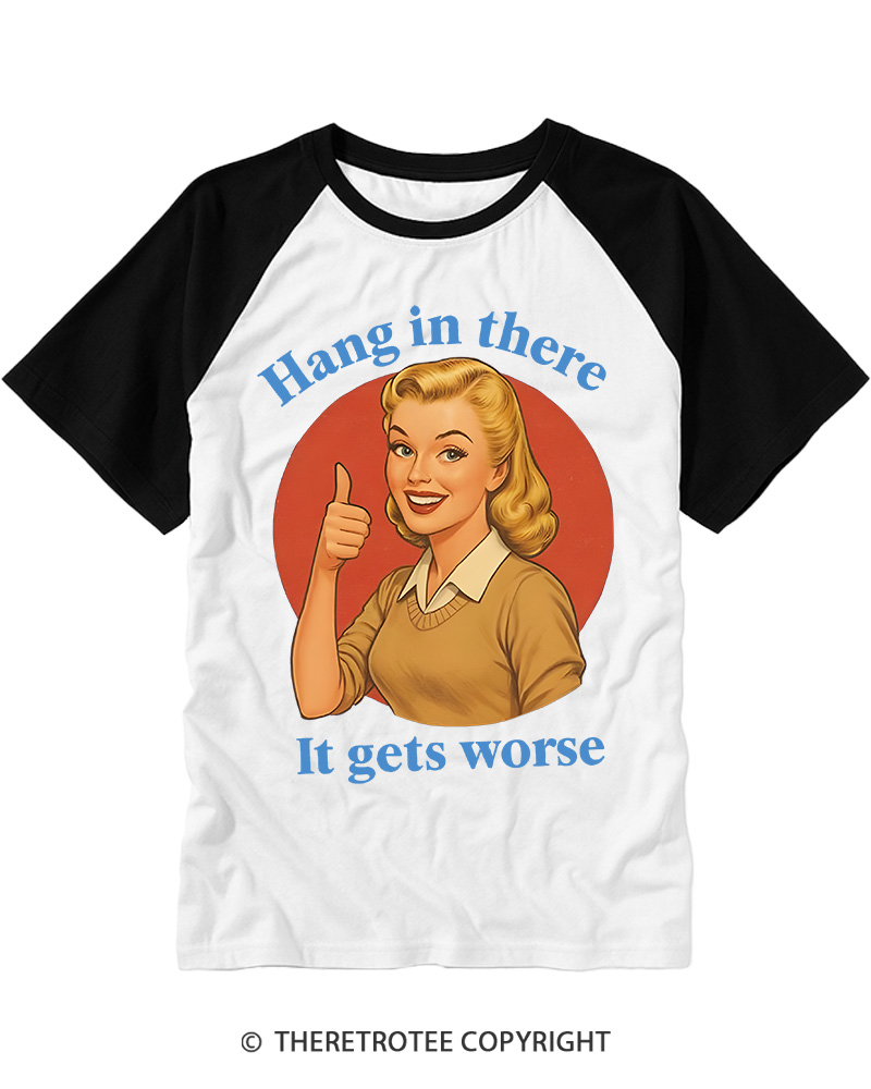 TheRetroTee Funny Motivation 1950s Raglan Baseball T-Shirt