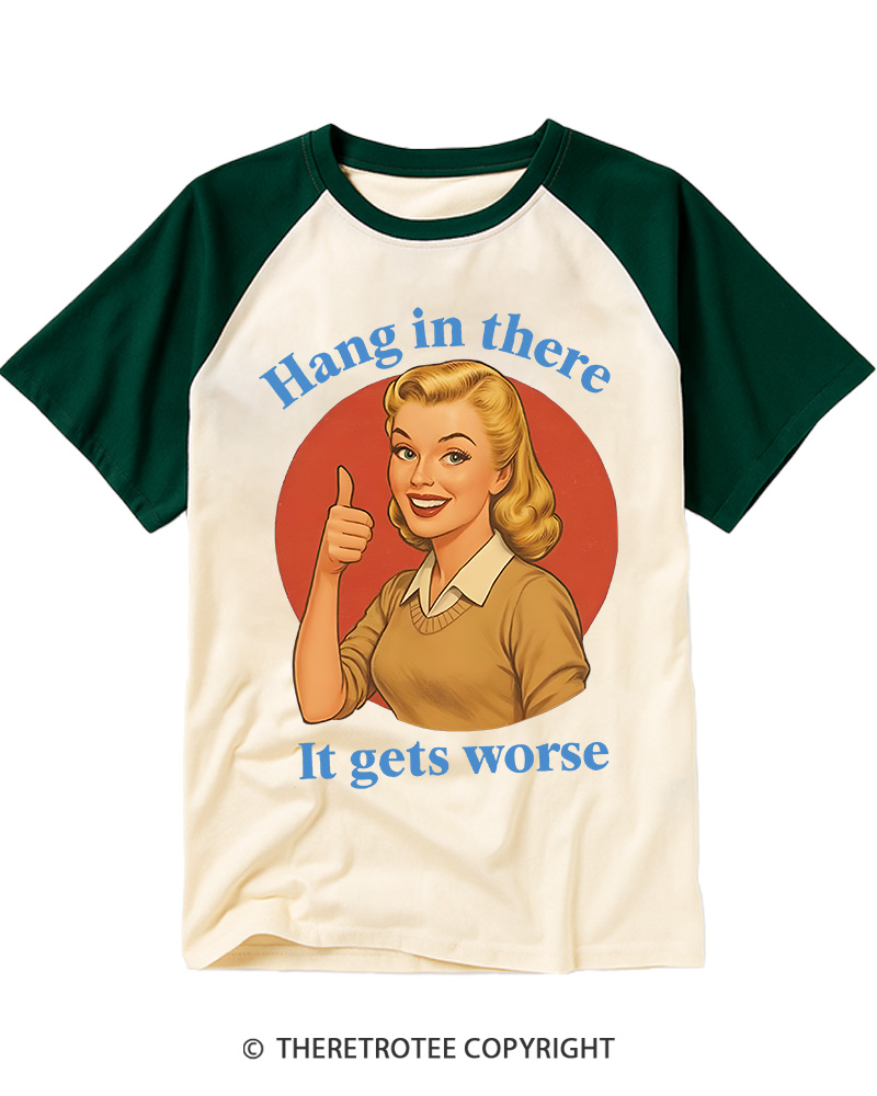 TheRetroTee Funny Motivation 1950s Raglan Baseball T-Shirt