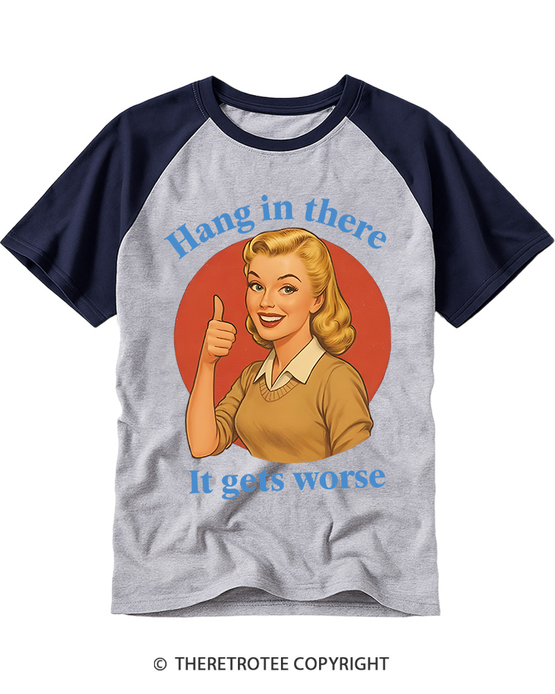 TheRetroTee Funny Motivation 1950s Raglan Baseball T-Shirt