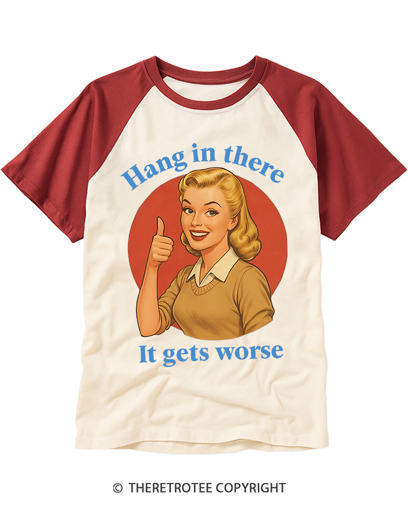 TheRetroTee Funny Motivation 1950s Raglan Baseball T-Shirt