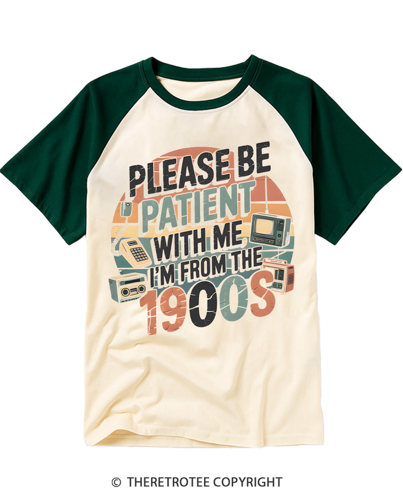 TheRetroTee Please Be Patient With Me 1900s Raglan Baseball T-Shirt