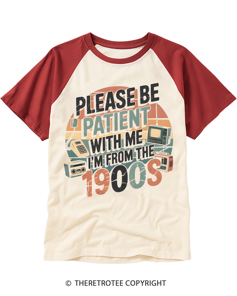TheRetroTee Please Be Patient With Me 1900s Raglan Baseball T-Shirt