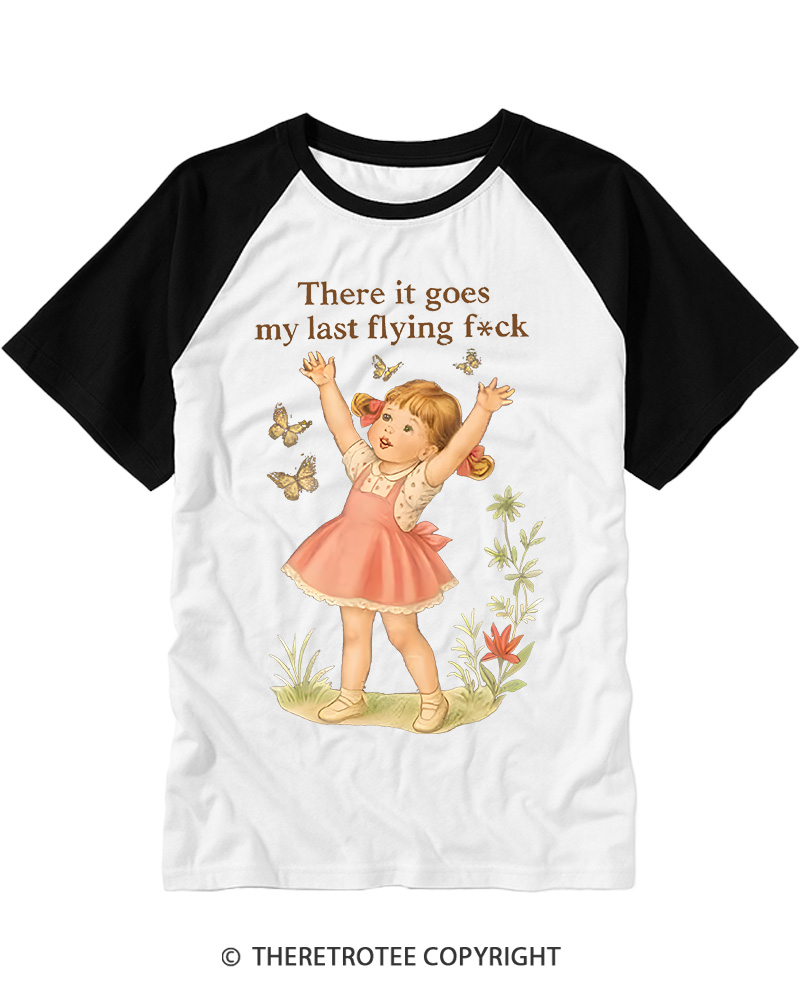 TheRetroTee There It Goes My Last Flying Fck 1950s Raglan Baseball T-Shirt