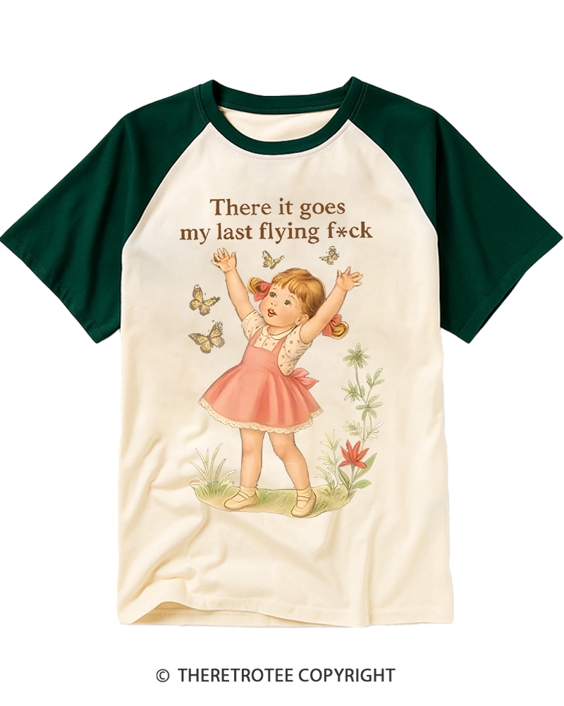 TheRetroTee There It Goes My Last Flying Fck 1950s Raglan Baseball T-Shirt