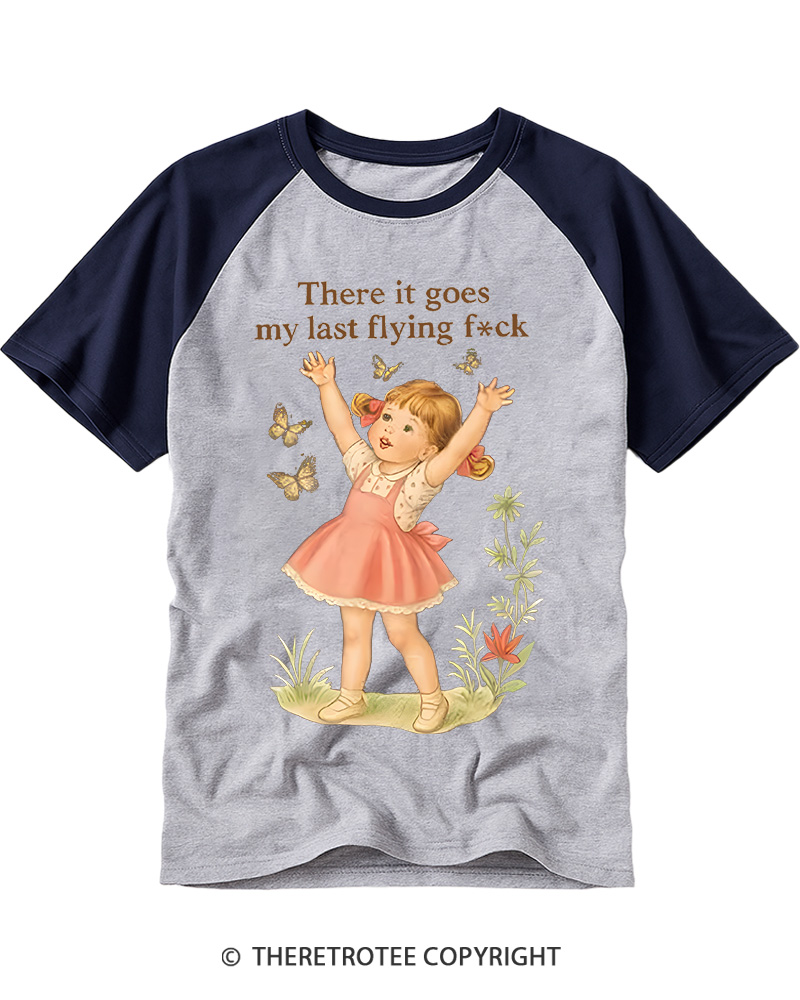 TheRetroTee There It Goes My Last Flying Fck 1950s Raglan Baseball T-Shirt