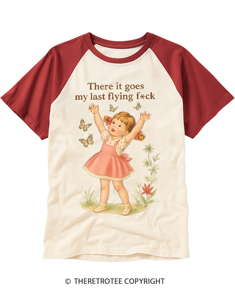 TheRetroTee There It Goes My Last Flying Fck 1950s Raglan Baseball T-Shirt