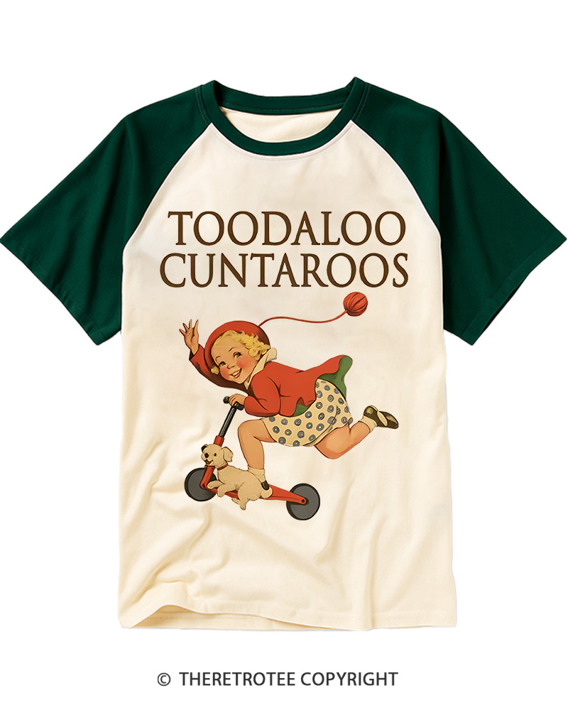 TheRetroTee Toodaloo Cuntaroos 1950s Raglan Baseball T-Shirt