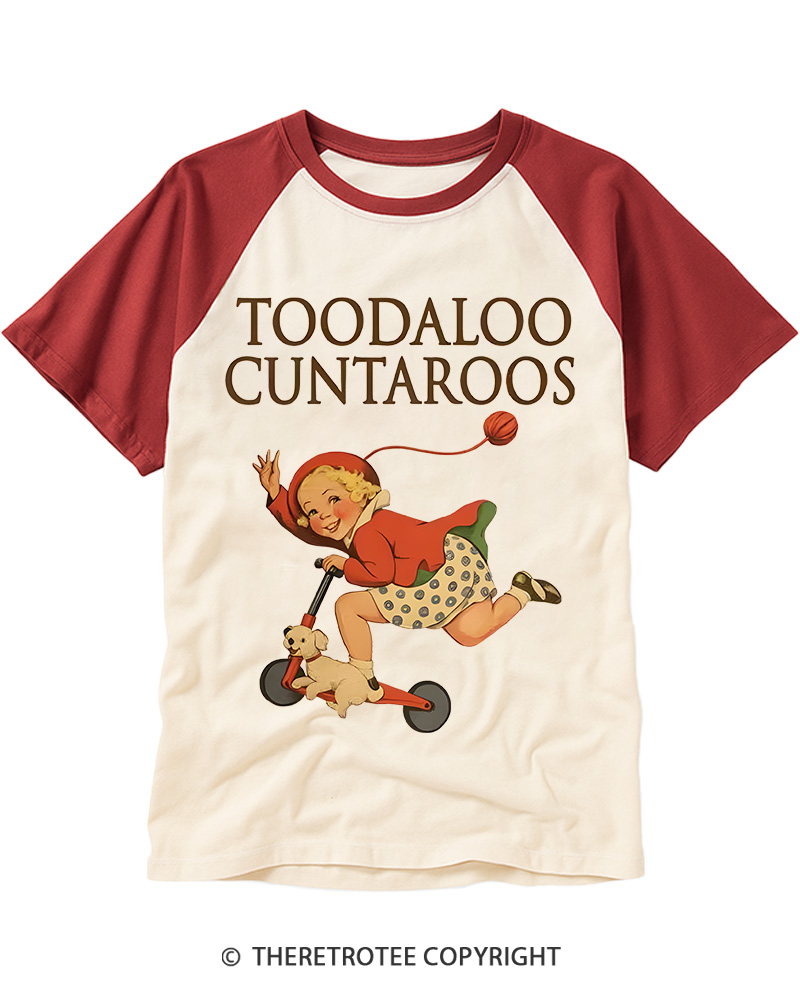TheRetroTee Toodaloo Cuntaroos 1950s Raglan Baseball T-Shirt