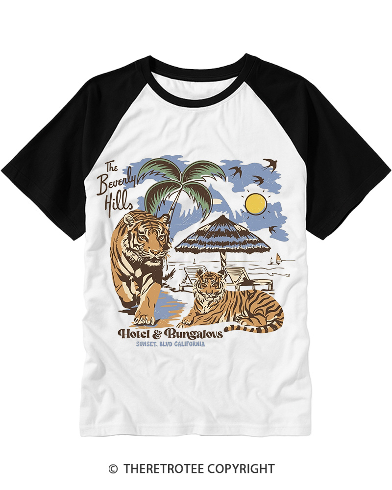 TheRetroTee California 1980s Raglan Baseball T-Shirt